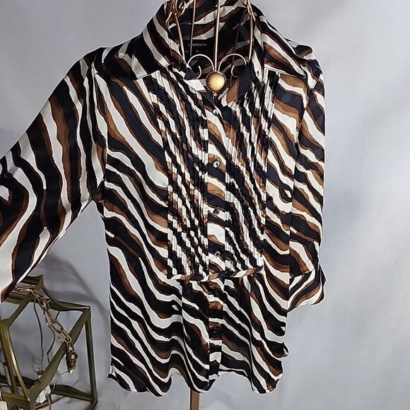 Zebra Print  Semi Sheer Tunic Chiffon - Picture 1 of 9